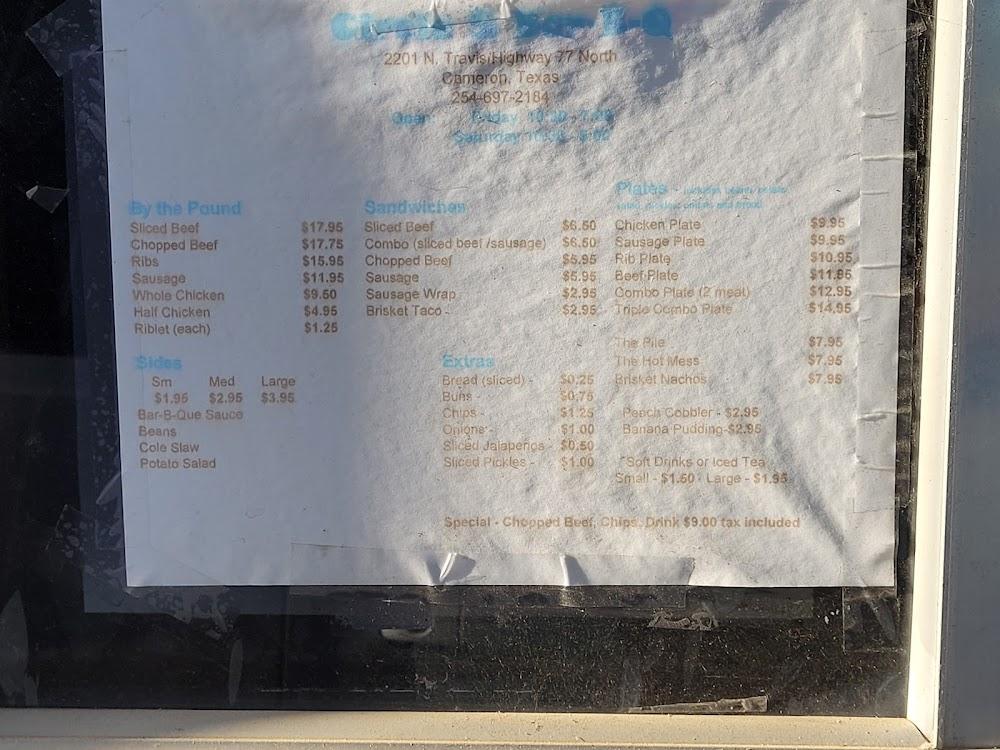 Circle S Bar-B-Que Menu image 1